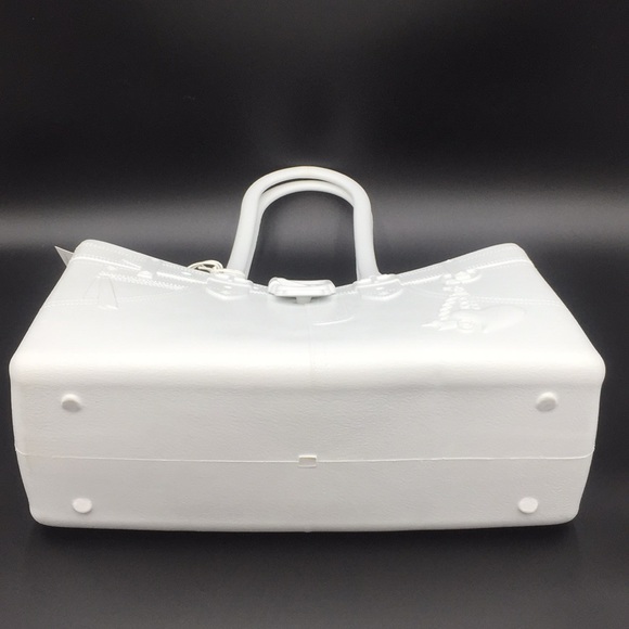 Great Bag Co. Designer Diamond White Rubber Tote Handbag Purse Rubber - Picture 6 of 16